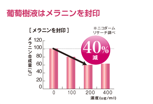 葡萄樹液ジェル　メラニン抑制